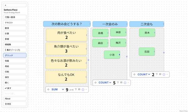 移動後に再計算されたボード